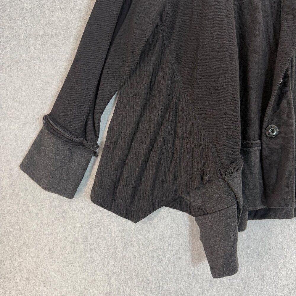 Alembika Women's Size Small Black Button Front Cardigan Jacket Lagenlook Drape - Picture 5 of 12